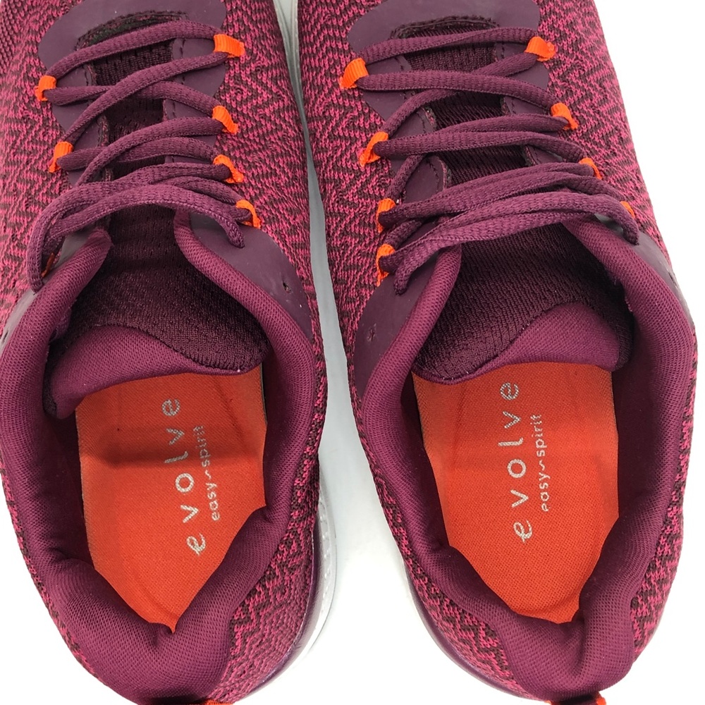 Women’s Sz 8.5W Evolve Easy-Spirit EVTR0T9 Burgundy Fly Knit Print Sneakers - Picture 11 of 16